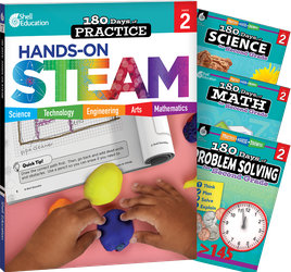 180 Days™: STEAM, Science, Math, & Problem Solving Grade 2: 4-Book Set