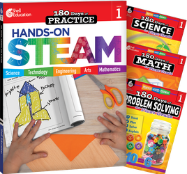 180 Days™: STEAM, Science, Math, & Problem Solving Grade 1: 4-Book Set