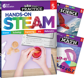 180 Days™: STEAM, Science, & Math Grade 5: 3-Book Set