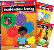 180 Days™: Social-Emotional Learning, Writing, & Spelling Grade 1: 3-Book Set