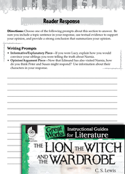 The Lion, the Witch and the Wardrobe Reader Response Writing Prompts