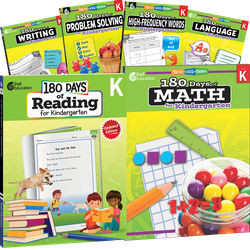 180 Days™: Reading, High-Frequency Words, Math, Problem Solving, Writing, & Language for Grade K: 6-Book Set