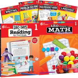 180 Days™: Reading, High-Frequency Words, Math, Problem Solving, Writing, & Language for Grade 1: 6-Book Set