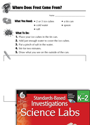 Quick Science Lab: Where Does Frost Come From? Grades K-2