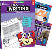 180 Days™: Writing, Spelling, & Cursive Grade 5: 3-Book Set