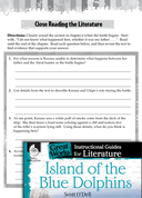 Island of the Blue Dolphins Close Reading and Text-Dependent Questions