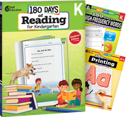 180 Days™: Reading, High-Frequency Words, & Printing Grade K: 3-Book Set