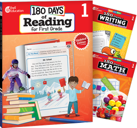 180 Days™: Reading, Writing and Math for Grade 1: 3-Book Set