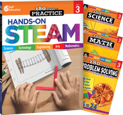 180 Days™: STEAM, Science, Math, & Problem Solving Grade 3: 4-Book Set