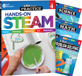 180 Days™: STEAM, Science, Math, & Problem Solving Grade 4: 4-Book Set