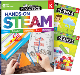 180 Days™: STEAM, Science, & Math Grade K: 3-Book Set